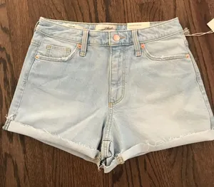 Universal Thread Women's High-Rise Vintage MIDI Jean Shorts LIGHT BLUE thumbnail 1