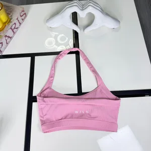 WILO The Label Pink Ribbed Halter Crop Top / Sports Bra - Size XS 🌸✨ thumbnail 4