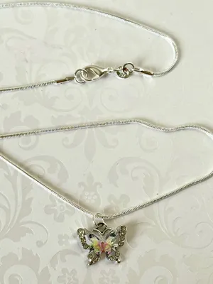 Sterling Silver Butterfly Necklace Multiple thumbnail 2