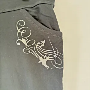 Apt.‎ 9 Active Wear Womens Black Wide Leg Yoga Pants Drawstring Graphic thumbnail 4
