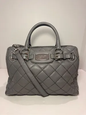 Michael Michael Kors Gray Quilted Leather Satchel Crossbody thumbnail 13