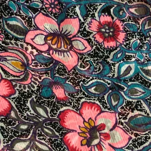 Express size large Floral Print Women's Top - Blue and Pink off the shoulder thumbnail 2