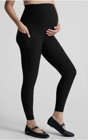 Beyond the bump Spacedye Love the Bump Maternity Pocket Midi Legging charcoal XS thumbnail 1