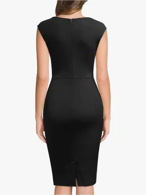 Miusol Black Retro Cocktail Sleeveless Dress Dize M NWT thumbnail 2