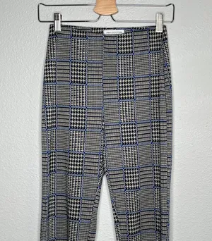 plaid houndstooth flare leg pants size Small thumbnail 3