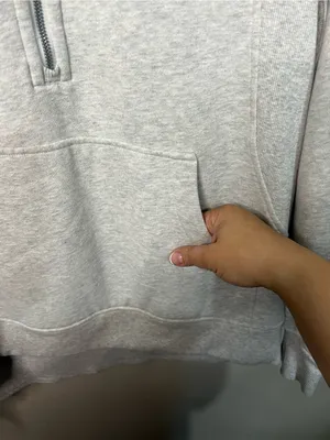 Lululemon Oversized Scuba Half Zip Funnel Neck Heathered Grey Long Sweater thumbnail 7
