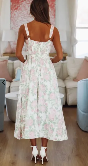 Hazel and Olive Hibiscus Maxi Dress - Rose Pink thumbnail 3