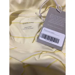 Everlane Organic Cotton Crew Neck Short Sleeve Yellow Striped T-Shirt L thumbnail 5