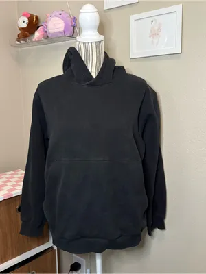 Lululemon unisex black hoodie cotton small quiet luxury goth casual preppy athle thumbnail 2