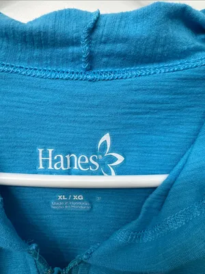Hanes Bright Teal Zip-Up Hooded Jacket thumbnail 2