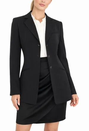 Anne Klein Black Pinstripe Blazer Formal Corpcore Small thumbnail 1
