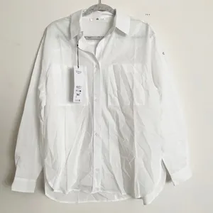 Alo Yoga Cotton Real Deal Button Up Long Sleeve White S thumbnail 2