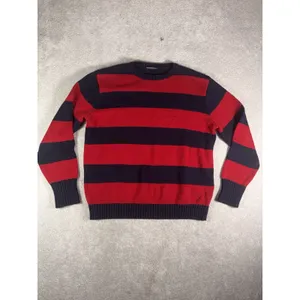 Brandy Melville Brianna Striped Sweater Red Navy Crew Neck Relaxed Fit thumbnail 2