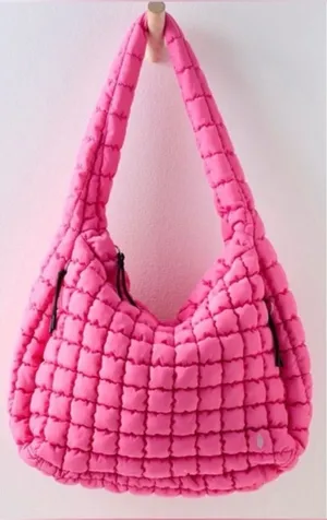 NWT Free People FP Movement Quilted Carryall Bag - bubblegum pink - One Size thumbnail 1
