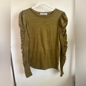 FREE PEOPLE WE THE FREE DARK Olive Green Top. thumbnail 3