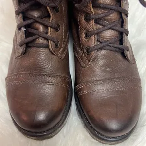 Steve Madden Brown Leather Fame Military‎ Style Boots Fisherman Core B19B thumbnail 9