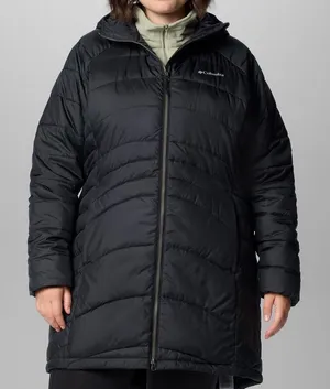 Columbia Women's Karis Gale II Long Jacket Plus Size 1X Black Hooded Insulated thumbnail 1