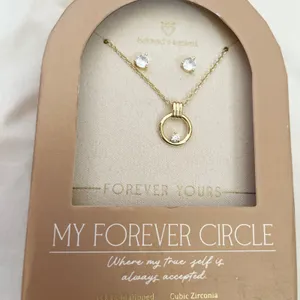 Beloved + Inspired My Forever Circle 14k‎ Gold Dipped Cubic Zirconia Jewelry Set thumbnail 2
