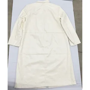 Scoop Womens Faux Leather Utility Trench Coat Winter White XL 16-18 NWT Longline thumbnail 9