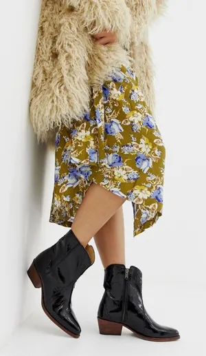 NEW IN‎ BOX Free People New Frontier Western Boot Black Patent Leather Size 40 thumbnail 1