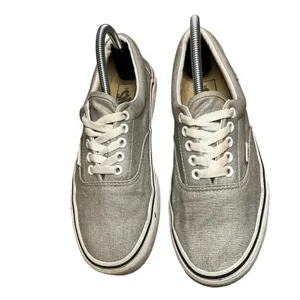 Vans Era Glitter Low Top Lace-up Sneakers - Silver/White - Men's 7 / Women's 8.5 thumbnail 4