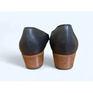 Vintage Mario Valentino Black Low Heeled Cut Out Loafer Dress Shoes size 39.5 thumbnail 5