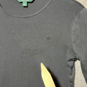 Lauren Ralph Lauren Womens Black Ribbed Cotton Long Sleeve Crew Neck Top Size M thumbnail 2
