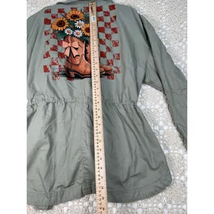 Custom Abercrombie & Fitch Utility Jacket Women’s XL Western Sunflower Boots thumbnail 4