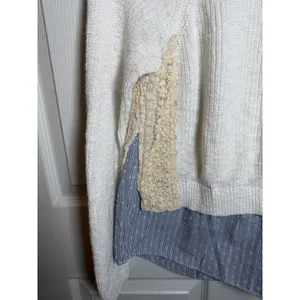 Anthropologie Moth Medium Crochet Sweater Shirt Granny Cottagecore Boho Work thumbnail 8
