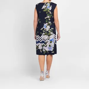 NEW Piero Moretti Navy Blossom Shift Dress Autumn Wedding Guest‎ Dress Plus Size thumbnail 2