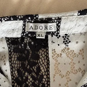 Vintage Adore Eyelet High Low Tunic Top XL thumbnail 8