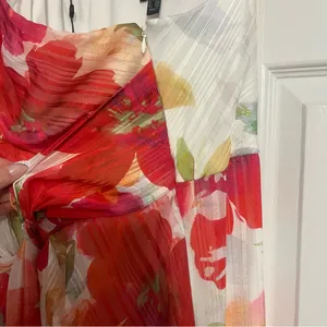 NWT Adrianna Papell red and orange floral maxi dress with tie detail thumbnail 7
