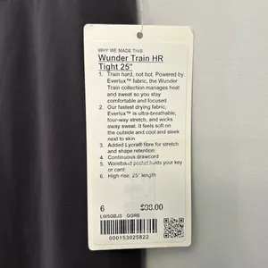 NWT Lululemon Wunder Train HR Tight 25" black size 6 Authentic thumbnail 7