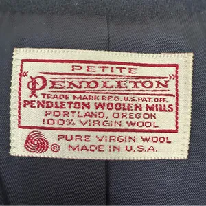 Vintage Pendleton Virgin Wool Blazer Suit Jacket Women’s 14 Navy Blue thumbnail 4