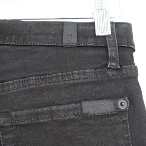 7 For All Mankind Black High Rise Flare Jeans Raw Hem Size 23 thumbnail 6