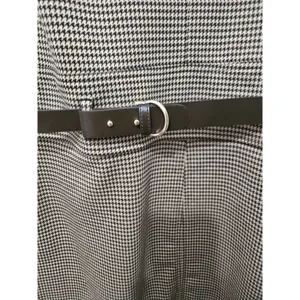 Ralph Lauren Black Label Womens XL Tan Knit Houndstooth Work Shift Dress thumbnail 4