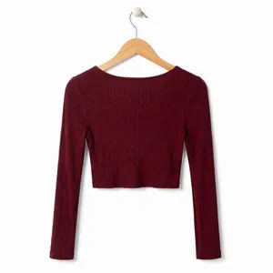 SHEIN Burgundy Ribbed Crop Top & Leggings Set | Size S | NWOT thumbnail 2