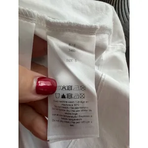 GANNI Top Shirt Women's Small Shirred Blouse Organic Cotton Jersey White #KL6-1 thumbnail 5