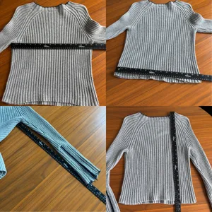 90s Vintage DKNY Jeans Sweater L Gray Ribbed Zipper Cuff Grunge Y2K Gorpcore Ski thumbnail 6