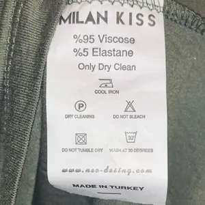NWOT Milan Kiss‎ Olive Top Large Embroidered Mesh Sleeve Bell Sleeve Boho thumbnail 5