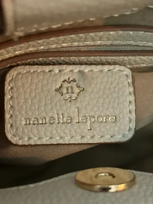 Nanette Lepore Almond Logo Junyper Mini Satchel Cream Handles & Strap NWT thumbnail 13