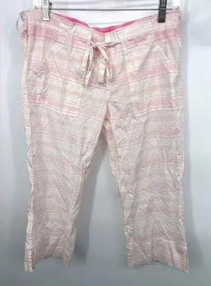 Old Navy, intimate, pink‎ and white size small Capri thumbnail 1