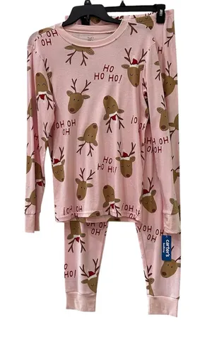 Carter’s Women’s Snug Fit Pajama NEW 2pc Set 100% Cotton Pink Reindeer Medium thumbnail 1