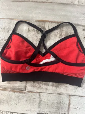 Lululemon Size 4 Hold Your Om Bra II in heathered alarming red thumbnail 4