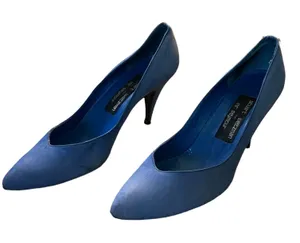 Stuart Weitzman For Mr. Seymour Blue Slip On Heels Size 7 thumbnail 1