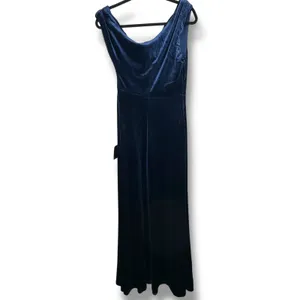NEW Lulus Coveted Confidence Navy Blue Velvet Asymmetrical Maxi Dress Small thumbnail 7