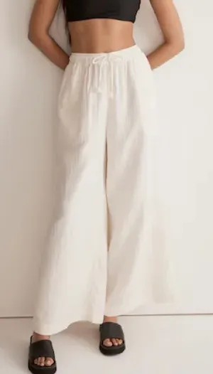 Madewell Gauze Drawstring Wide Leg Pants thumbnail 1