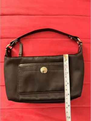 Coach Hamptons Black Satin Nylon Mini Baguette Shoulder Bag thumbnail 6