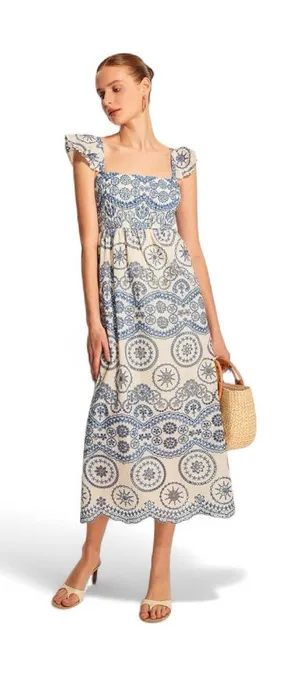 COMMENSE Semi-Sheer Boho Floral Back Cutout Dress NWT embroidered Size Small thumbnail 1