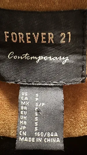 Forever 21 Velvet Moto Jacket Mustard Marigold Cropped Biker Size Small thumbnail 4